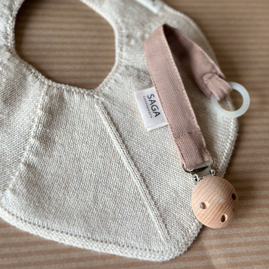 Schnullerclip - Latté - Bio-Baumwolle - Silikonring: 2 x 17 cm Saga Copenhagen NATURKINDCHEN
