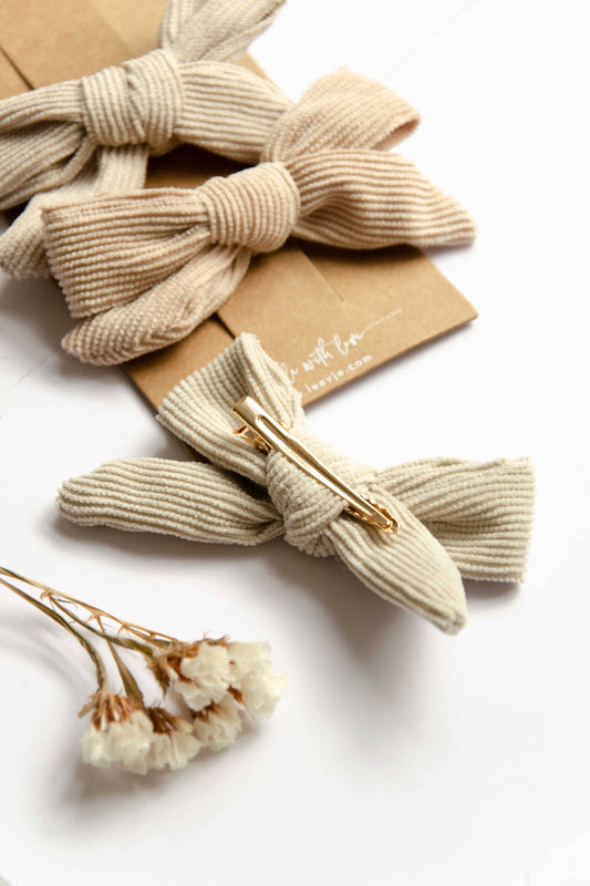 Haarspangen 'Corduroy Bows Trio' Leevje NATURKINDCHEN