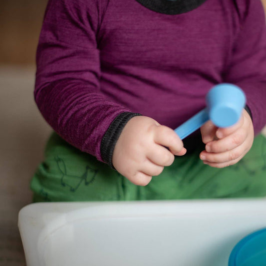 Body zwetschke uni, Merinowolle & Seide (bio/GOTS): 74-80 Glückskind NATURKINDCHEN
