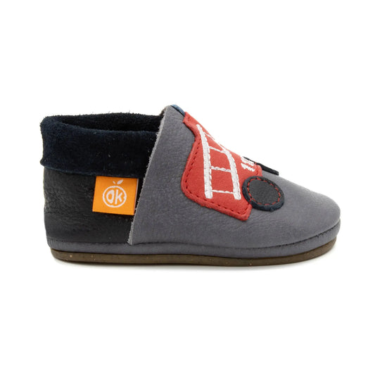 Barfußschuhe AMIGO Motiv Feuerwehr: Grau / 24/25 Orangenkinder® NATURKINDCHEN