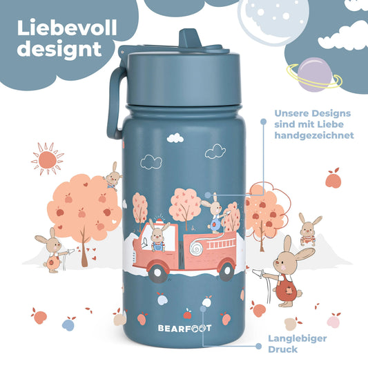 Thermo Kinder Trinkflasche Edelstahl - Feuerwehr BEARFOOT NATURKINDCHEN