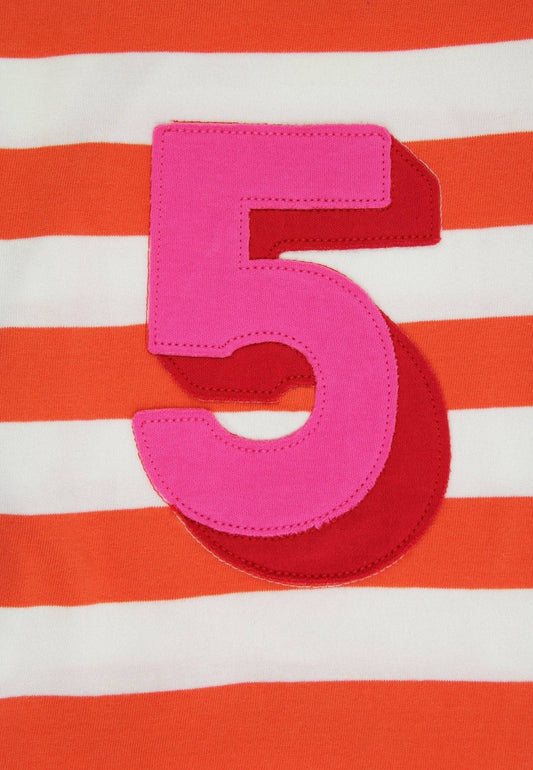 Bio-Fünf-Applikation Orange gestreiftes Langarmshirt: 56 J /116 cm Toby Tiger GmbH NATURKINDCHEN