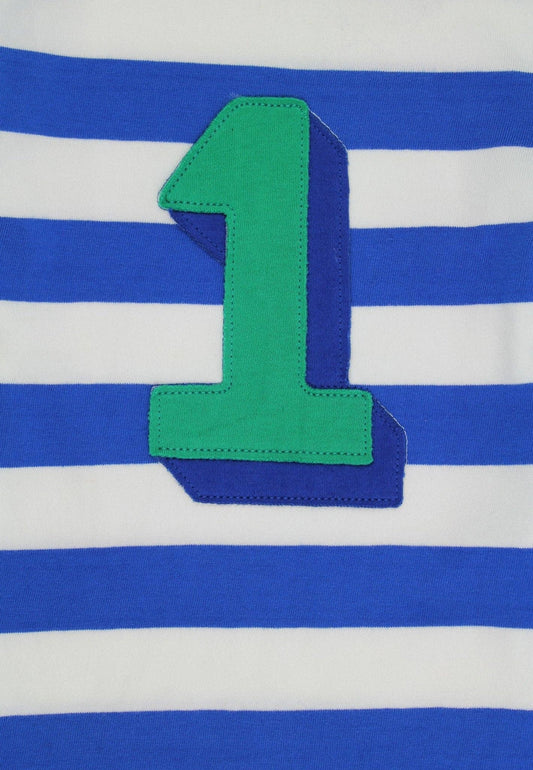 Bio One Applikation Blau Gestreiftes Langarmshirt: 1-2 Jahre/ 92 cm Toby Tiger GmbH NATURKINDCHEN