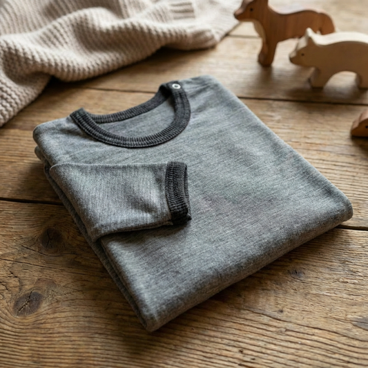 Shirt fels, Merinowolle & Seide (bio/GOTS): 98-104 Glückskind NATURKINDCHEN