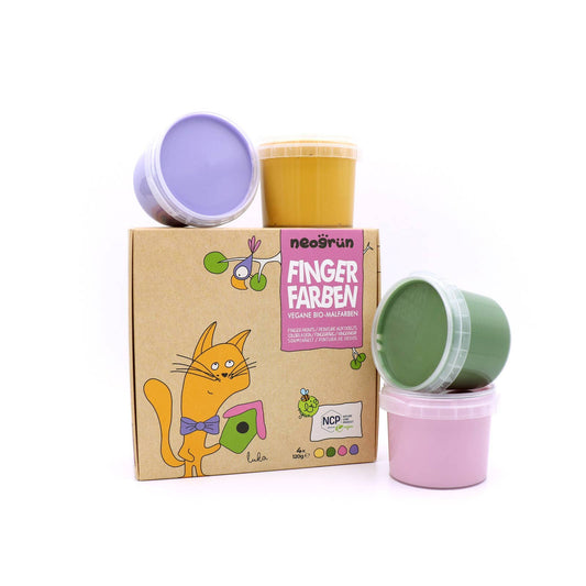 Bio-Fingerfarben vegan 4er Set "Luka" NEOGRÜN NATURKINDCHEN