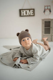 Decke DIEGO aus 100% MERINOWOLLE Hergestellt in Polen: Beige / 75x100 cm Ander      NATURKINDCHEN