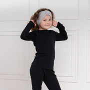 Strickstirnband für Kinder mit Band aus Merino und Cashmere: Staubig rosa / >7 Jahre menique      NATURKINDCHEN