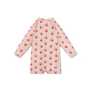 UV-Badeanzug Jungen - Beige/Rot - Crabby: 74/80 Swim Essentials      NATURKINDCHEN