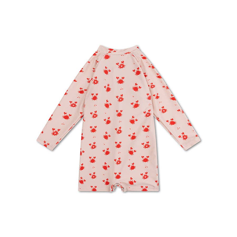 UV-Badeanzug Jungen - Beige/Rot - Crabby: 74/80 Swim Essentials      NATURKINDCHEN