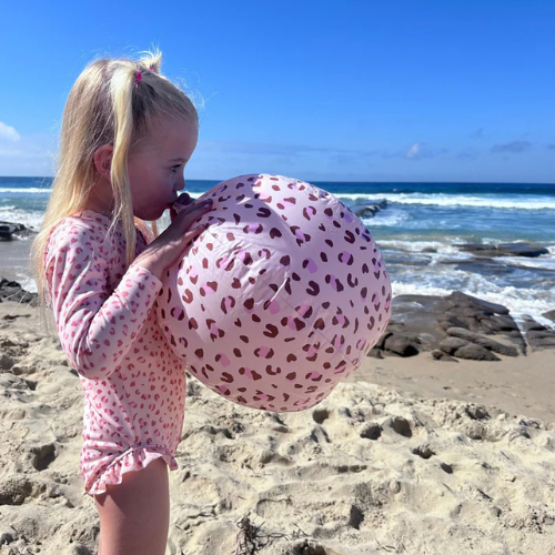 Strandball - Altrosa - Leopard Swim Essentials      NATURKINDCHEN