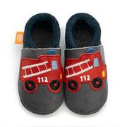 Barfußschuhe AMIGO Motiv Feuerwehr: Grau / 30/31 Orangenkinder®      NATURKINDCHEN