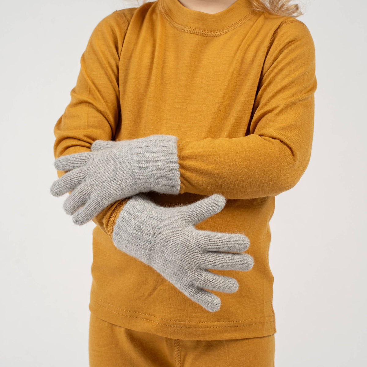 Strickhandschuhe aus Merinowolle und Cashmere für Kinder: Dunkelgrau / 3-5 Jahre menique      NATURKINDCHEN