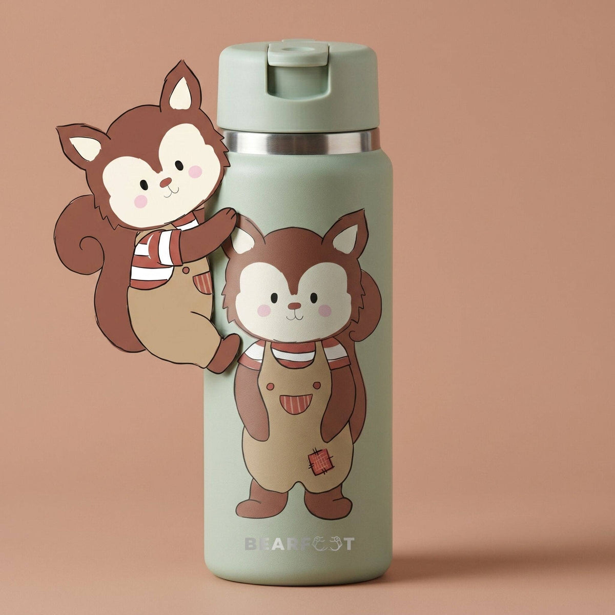 TINY Thermo Kinder Trinkflasche Edelstahl - Eichhörnchen BEARFOOT      NATURKINDCHEN