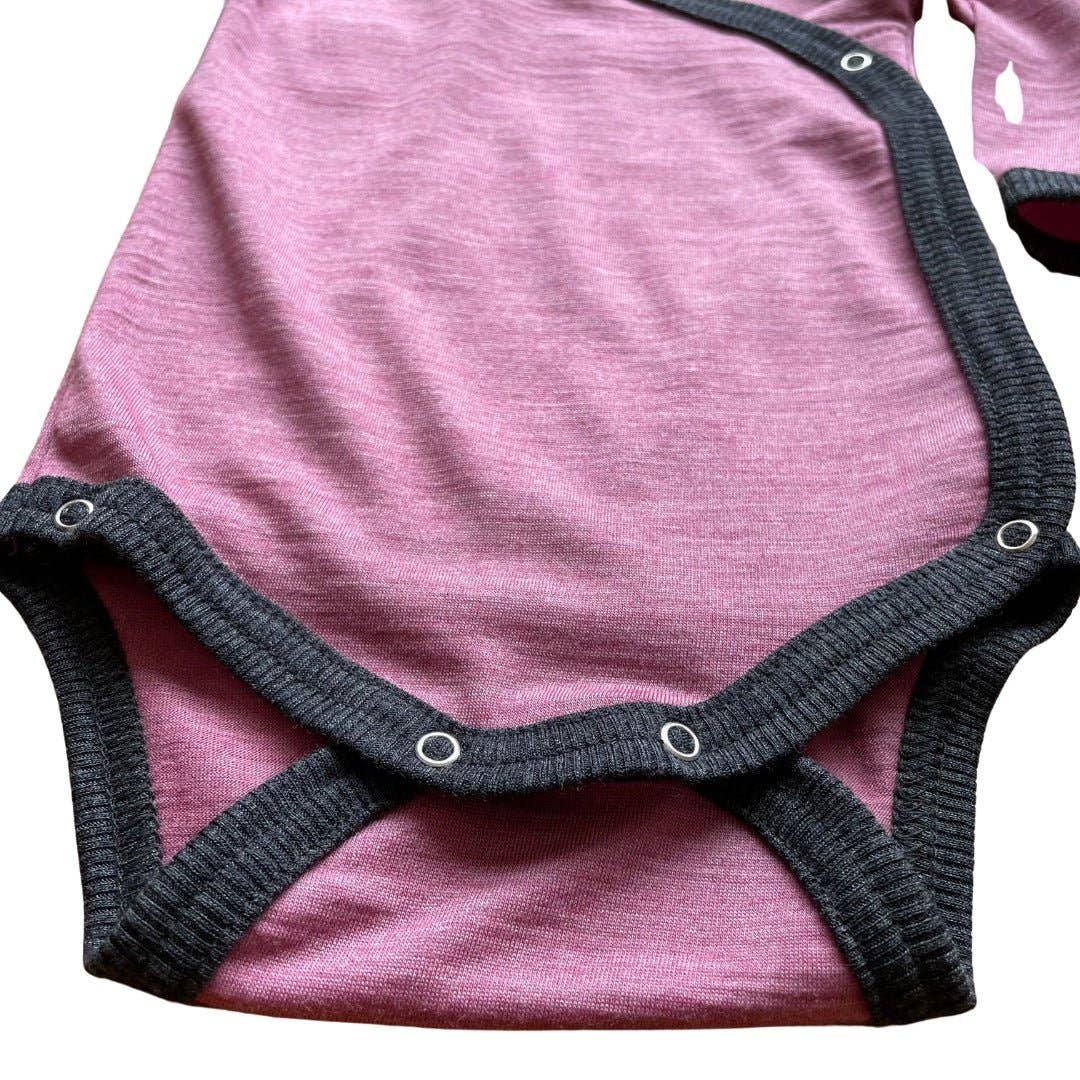 Wickelbody rose, Merinowolle & Seide (bio/GOTS): 62-68 Glückskind      NATURKINDCHEN
