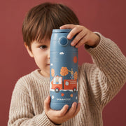 Thermo Kinder Trinkflasche Edelstahl - Feuerwehr Hase blau BEARFOOT      NATURKINDCHEN