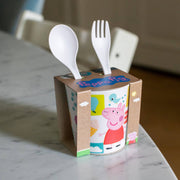 Becher + Besteckset  EASY EATER SET PEPPA PIG 3- teiliges Set: Cloud white Koziol ideas for friends GmbH      NATURKINDCHEN