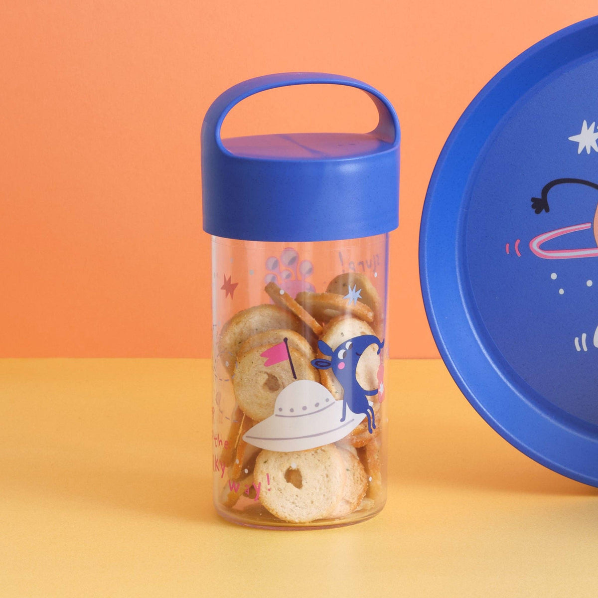 Snackpot / Trinkflasche BUDDY SNACK 0,5 SPACE: Organic blue space Koziol ideas for friends GmbH      NATURKINDCHEN