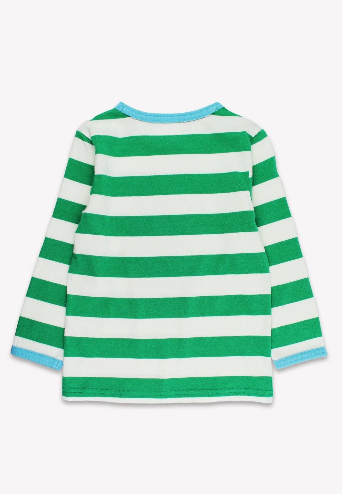 Langärmliges T-Shirt mit zwei Applikationen und grünen Streifen aus Bio-Baumwolle: 2-3 Jahre /98 cm Toby Tiger GmbH      NATURKINDCHEN