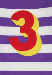 Bio-Langarmshirt mit drei Applikationen und lila Streifen: 3-4 Jahre//104 cm Toby Tiger GmbH      NATURKINDCHEN