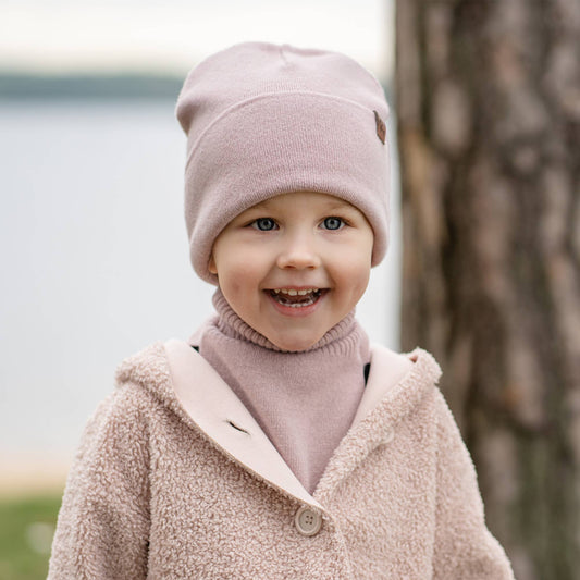 Strickmütze für Kinder aus Merino und Cashmere: Staubig rosa / 3-10 Jahre menique      NATURKINDCHEN