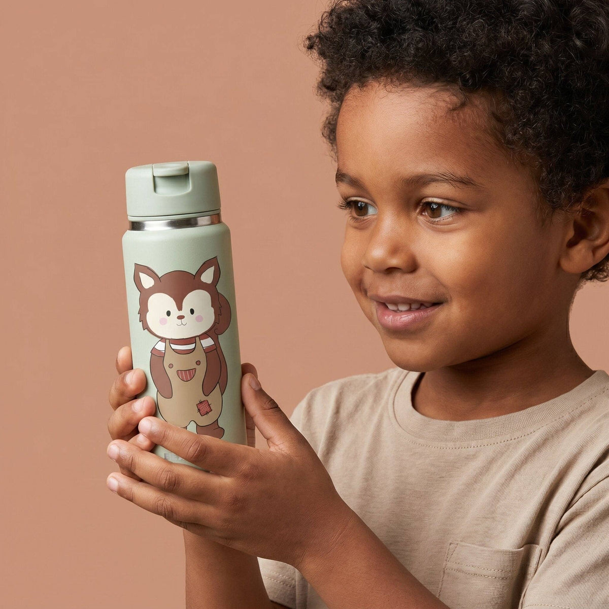 TINY Thermo Kinder Trinkflasche Edelstahl - Eichhörnchen BEARFOOT      NATURKINDCHEN