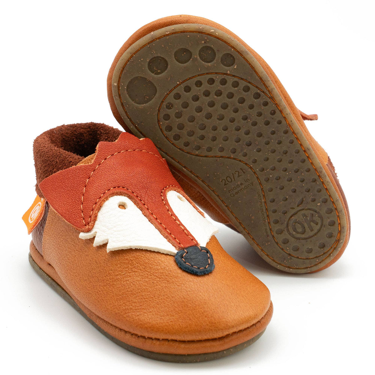 Barfußschuhe AMIGO Motiv Fuchs: Hellbraun / 20/21 Orangenkinder®      NATURKINDCHEN