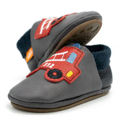 Barfußschuhe AMIGO Motiv Feuerwehr: Grau / 30/31 Orangenkinder®      NATURKINDCHEN