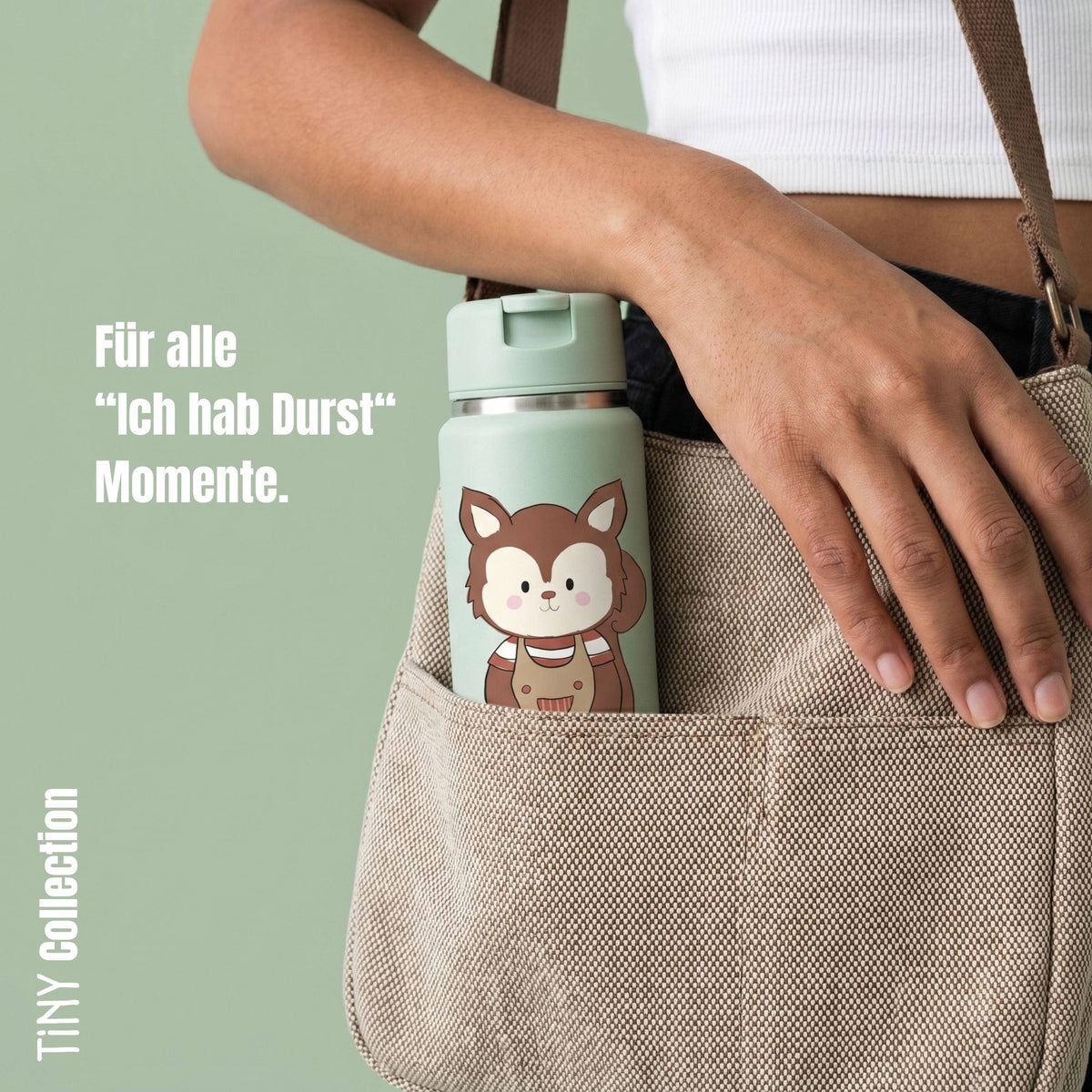 TINY Thermo Kinder Trinkflasche Edelstahl - Eichhörnchen BEARFOOT      NATURKINDCHEN