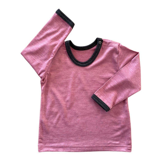 Shirt rosé, Merinowolle & Seide (bio/GOTS): 98-104 Glückskind      NATURKINDCHEN