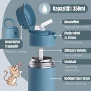 Thermo Kinder Trinkflasche Edelstahl - blau BEARFOOT      NATURKINDCHEN