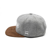 Frechdachs Snapback Cap Für Kinder - Hellgrau Filz (Kids L) Hand und Feuer