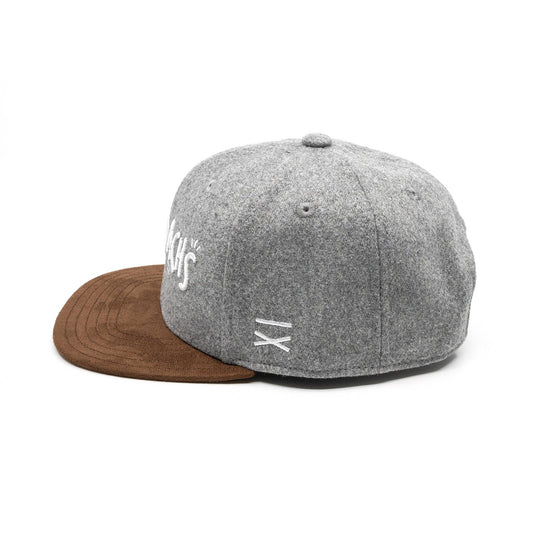 Frechdachs Snapback Cap Für Kinder - Hellgrau Filz (Kids L) Hand und Feuer