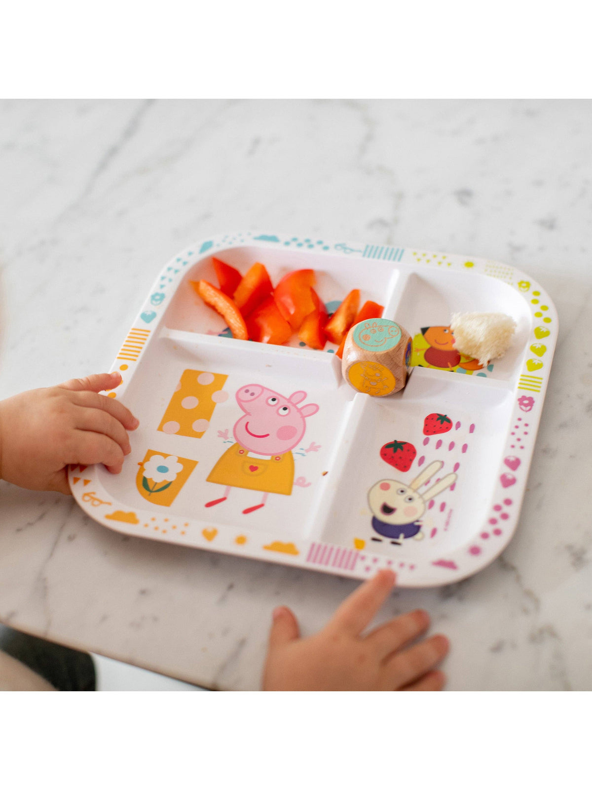 Esslernteller + Würfel EASY EATER PEPPA PIG: Cloud white Koziol ideas for friends GmbH      NATURKINDCHEN