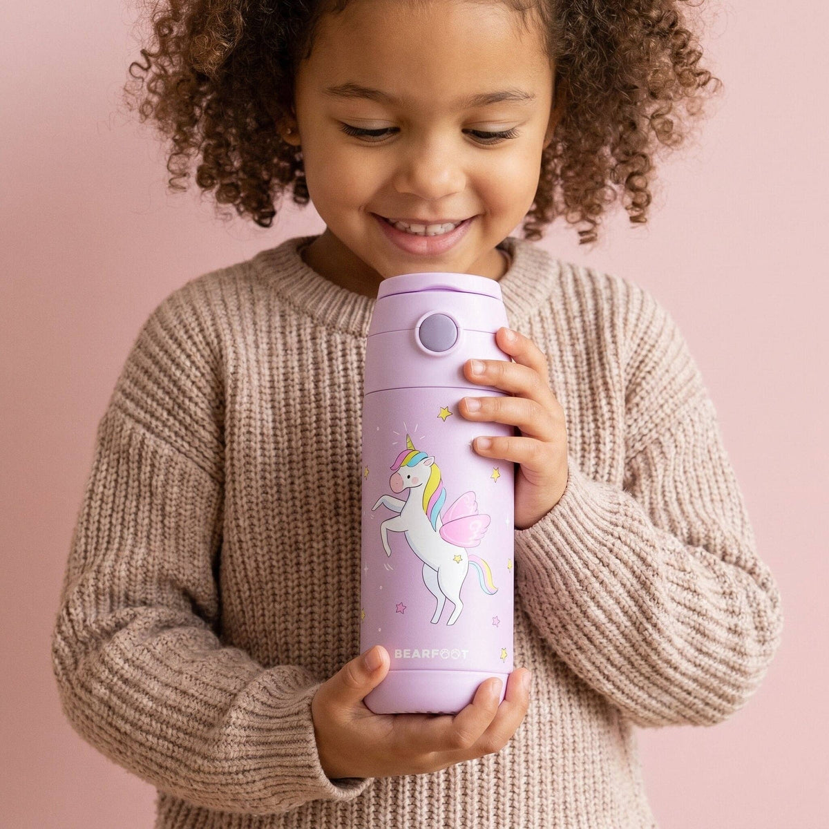 Thermo Kinder Trinkflasche Edelstahl - Einhorn lila BEARFOOT      NATURKINDCHEN