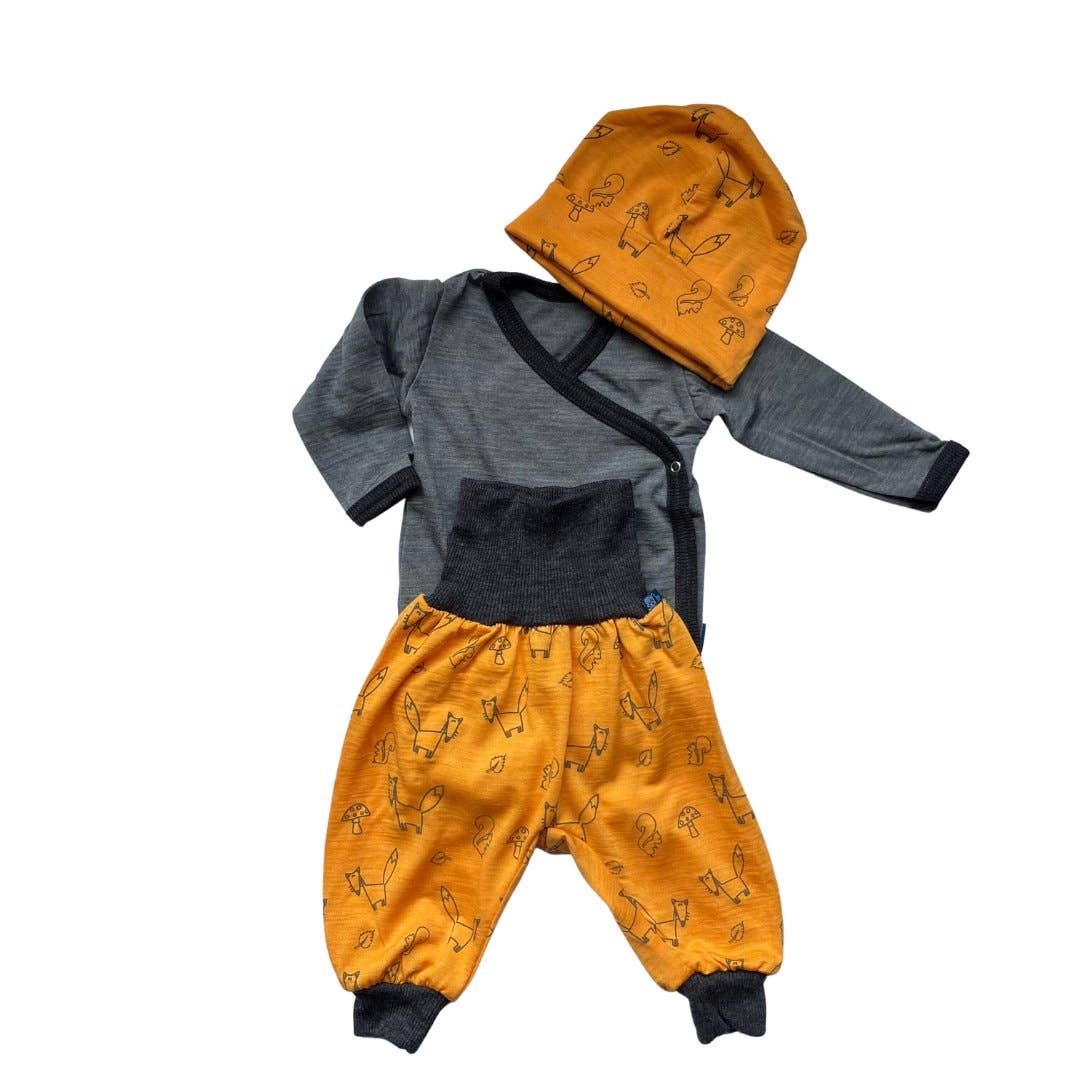 Wickelbody fels grau, Merinowolle & Seide (bio/GOTS): 62-68 Glückskind      NATURKINDCHEN