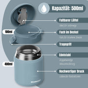Thermobehälter Kinder Edelstahl - Blau BEARFOOT      NATURKINDCHEN