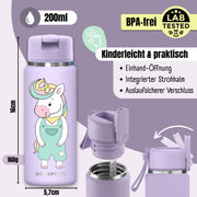 TINY Thermo Kinder Trinkflasche Edelstahl - Einhorn BEARFOOT      NATURKINDCHEN