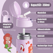 Thermo Kinder Trinkflasche Edelstahl - Meerjungfrau lila BEARFOOT      NATURKINDCHEN