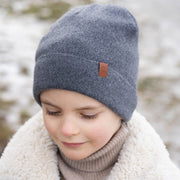 Strickmütze für Kinder aus Merino und Cashmere: Dunkelgrau / 3-10 Jahre menique      NATURKINDCHEN