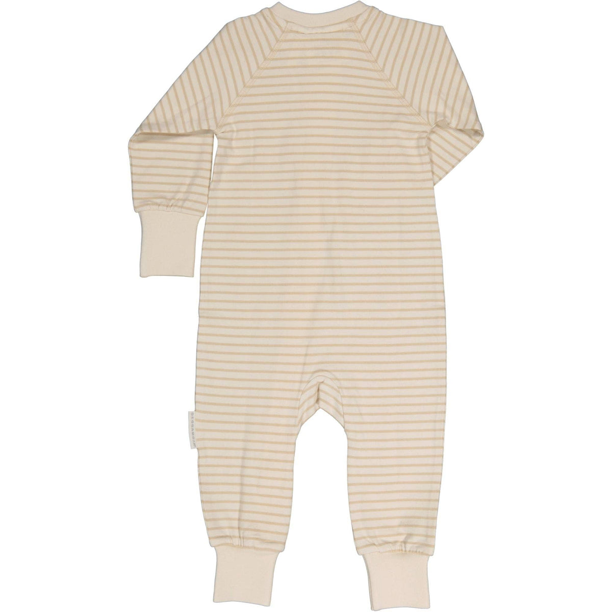 Pyjama mit 2‑Wege‑Reißverschluss Bambu Classic Weiß/Beige: 98/104 Geggamoja      NATURKINDCHEN