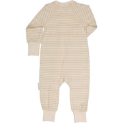 Pyjama mit 2‑Wege‑Reißverschluss Bambu Classic Weiß/Beige: 86/92 Geggamoja      NATURKINDCHEN