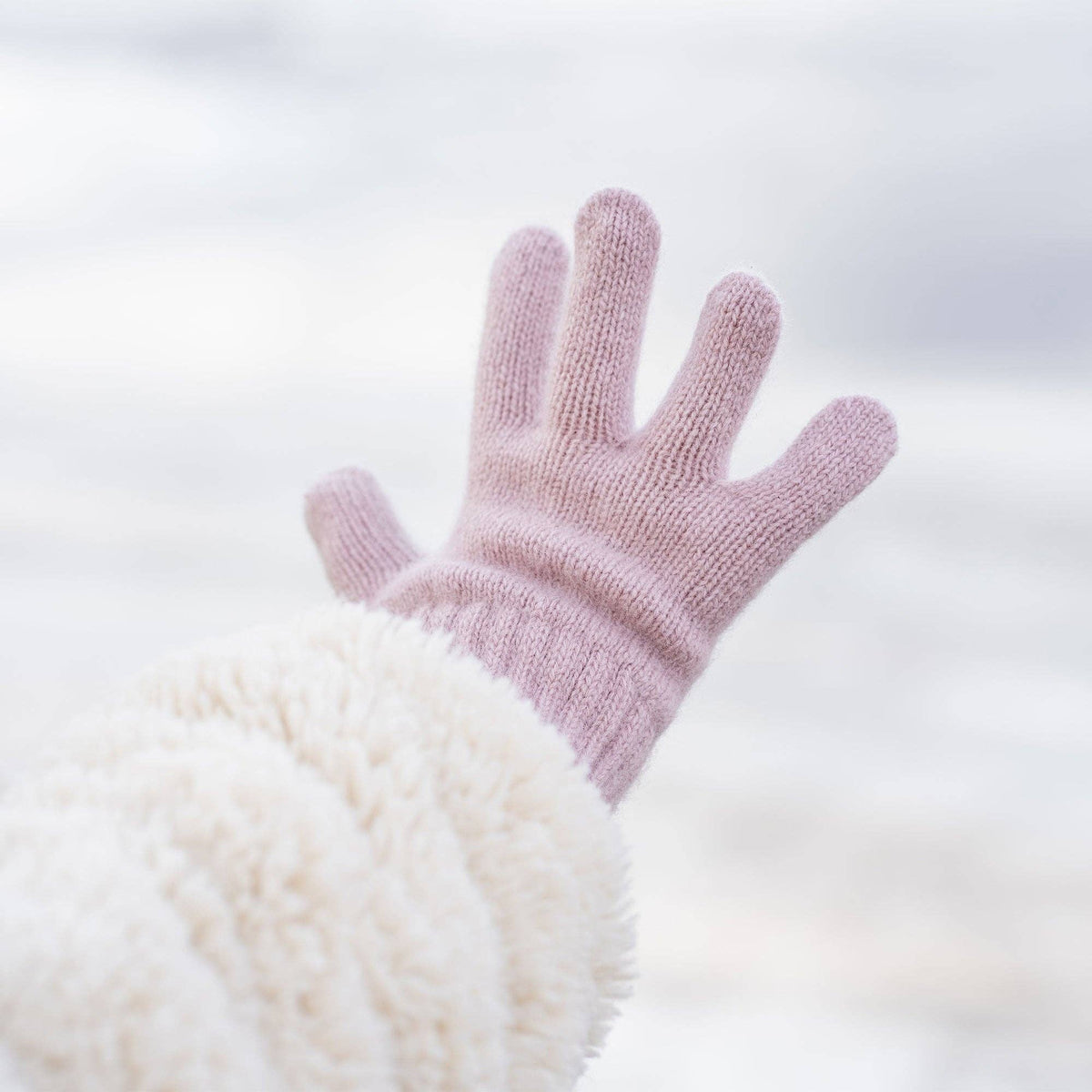 Strickhandschuhe aus Merinowolle und Cashmere für Kinder: Helles Grau / 1 - 3 Jahre menique      NATURKINDCHEN