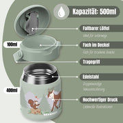 Thermobehälter Kinder Edelstahl - Reh Sabei BEARFOOT      NATURKINDCHEN