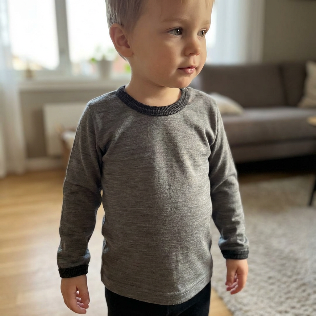 Shirt fels, Merinowolle & Seide (bio/GOTS): 98-104 Glückskind      NATURKINDCHEN