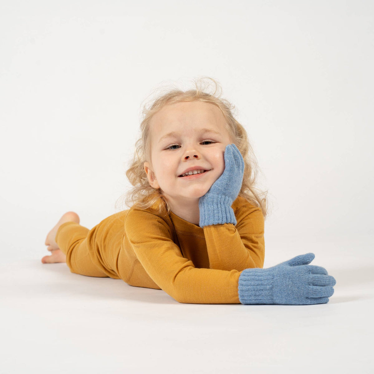 Strickhandschuhe aus Merinowolle und Cashmere für Kinder: Helles Grau / 7-10 Jahre menique      NATURKINDCHEN