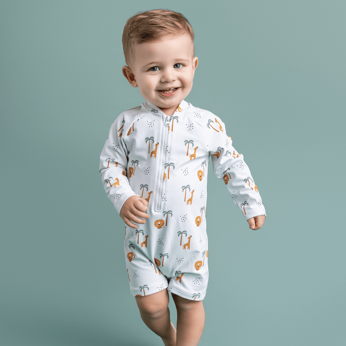 UV-Badeanzug Jungen - Mehrfarbig - Dschungel: 74/80 Swim Essentials      NATURKINDCHEN