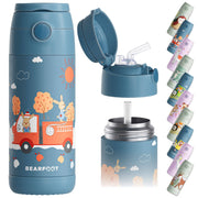 Thermo Kinder Trinkflasche Edelstahl - Feuerwehr Hase blau BEARFOOT      NATURKINDCHEN