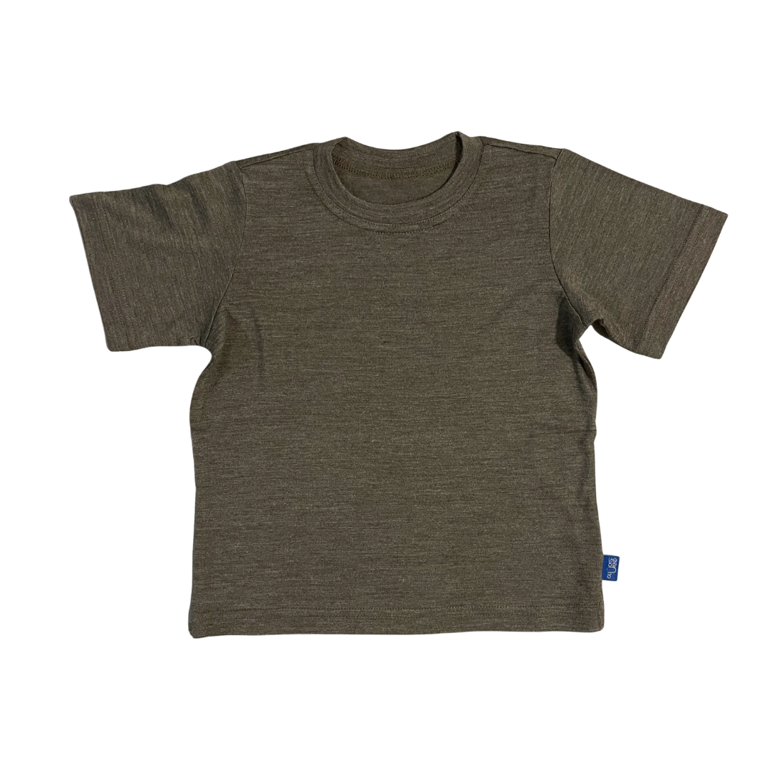 T-Shirt Kinder muskat braun, Merinowolle & Seide (bio/GOTS): 98-104 Glückskind      NATURKINDCHEN