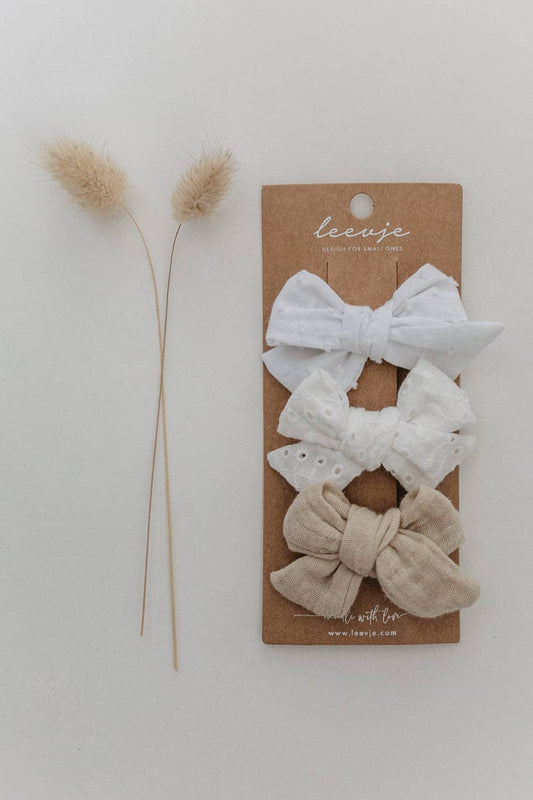 Haarspangen 'Large Bows Mixed Trio' Leevje      NATURKINDCHEN