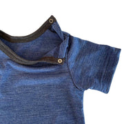 Body royal blau kurzarm, Merinowolle & Seide (bio/GOTS): 74-80 Glückskind      NATURKINDCHEN